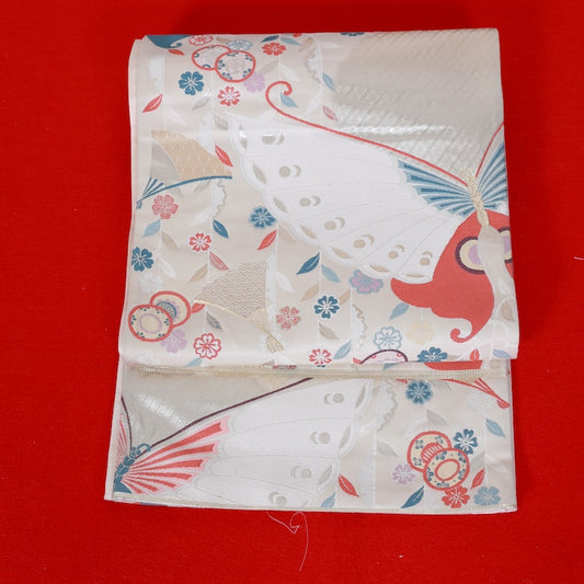 Japanese kimono used sash belt (hukuro-obi) 100% silk  /  T316