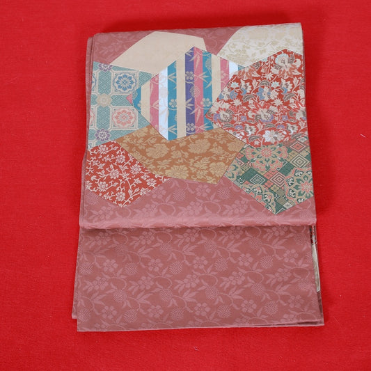 Japanese kimono used sash belt (obi) 100% silk  /  T313