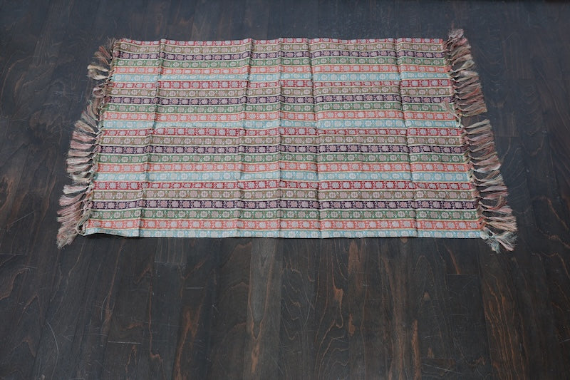 Tatsumura Table Center, Brand New, Tang Flower Twin Birds Long Variegated Brocade, Warp Brocade, B22000