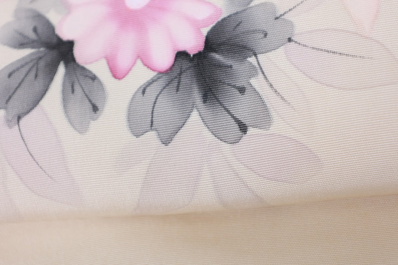 Nagoya-obi sash belt off-white Hand-drawn flower pre-owned /AZ98