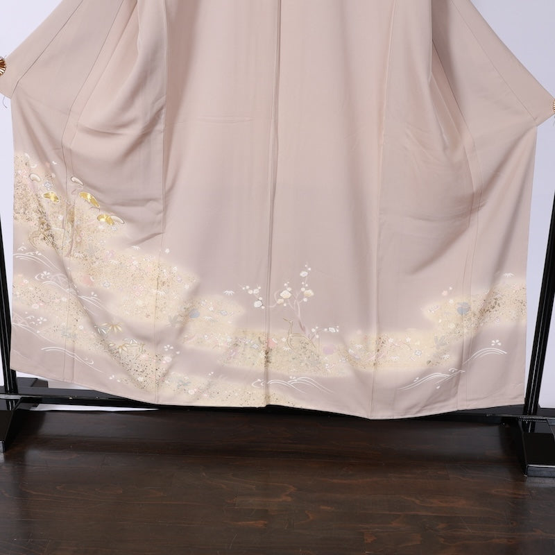 Japanese kimono Unused New <Irotomesode> M-size  silk 100% /B724