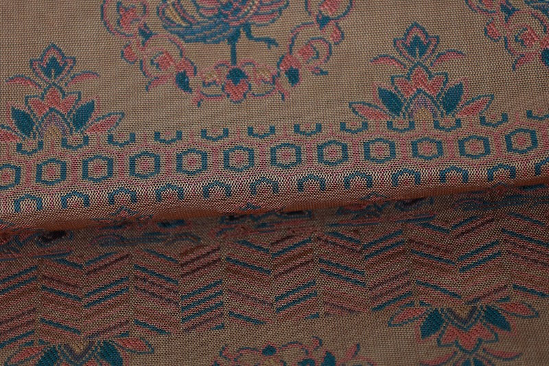 Nagoya-obi sash belt mustard yellow green pre-owned /AZ96