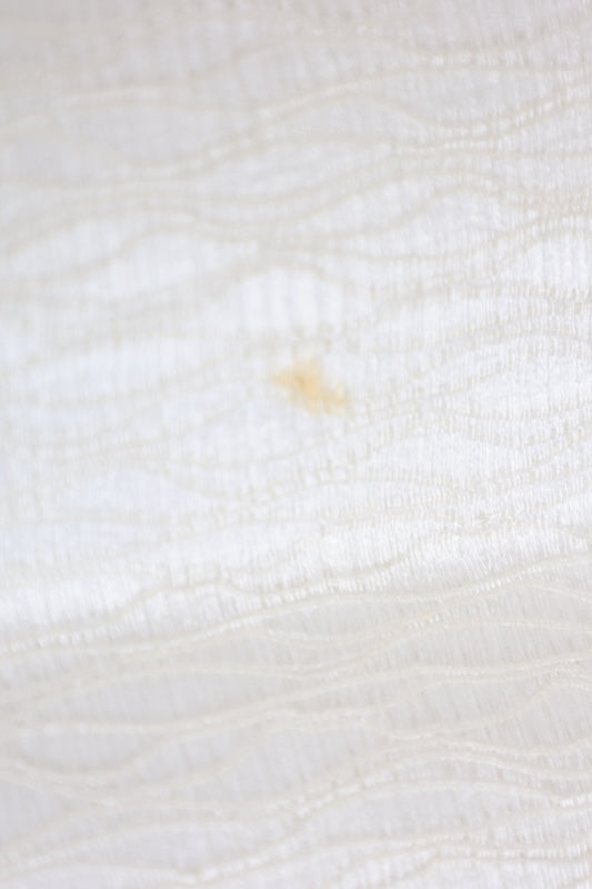 Nagoya obi used(sash) - White, gray, brown, green - wave weave - handwoven - B1542