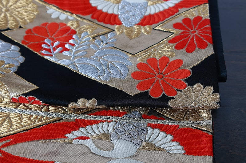 Japanease kimono sash belt used(fukuroobi)silk100%/K45