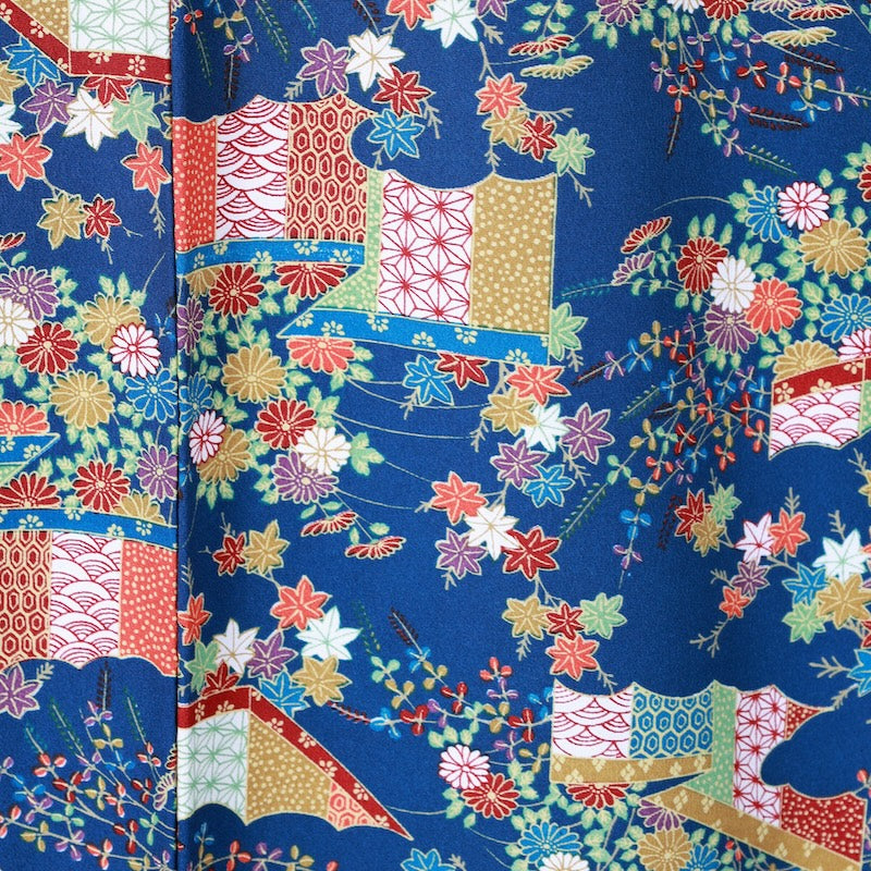 Japanese kimono used(Komon)M Size 100%tetoronA229