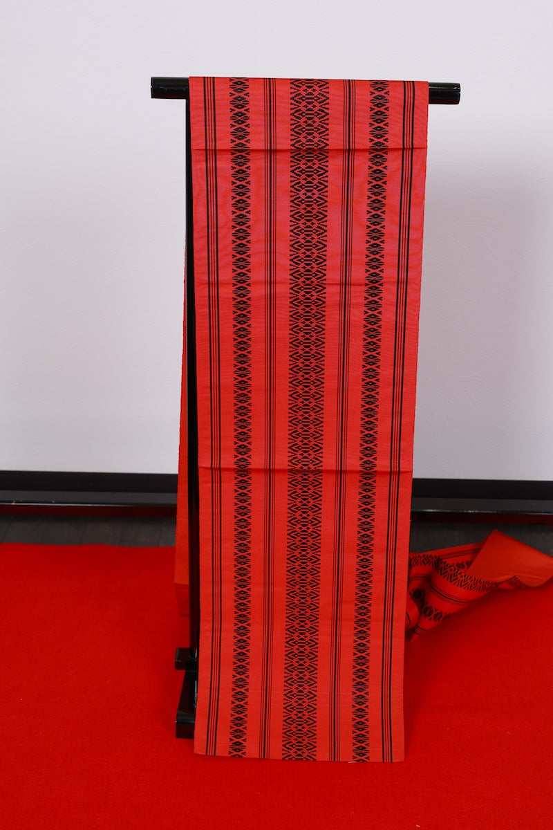 Nagoya-obi sash belt red black New unused ?AZ93