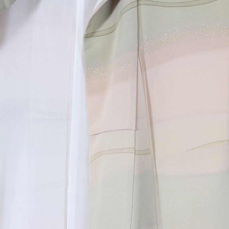 Japanese kimono used <houmongi> M-size  silk 100% /B721