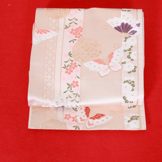 Japanese kimono used sash belt (hukuro-obi) 100% silk  /  T327