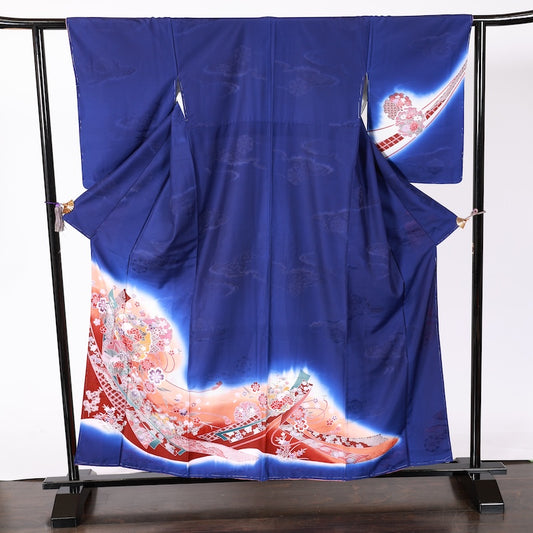 Japanese kimono used(tsukesage)M Size 100%tetoronA223