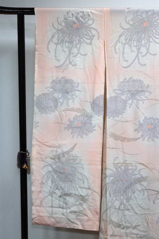 Nagajuban (long under-kimono) pink light purple white Untailored /AZ124