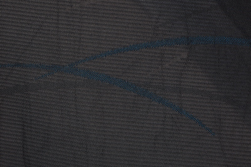 Summer Komon used (kimono) - Black and Indigo, Monsha (shawl fabric), Dewdrop pattern, B1554