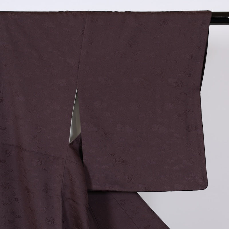 Japanese kimono used <iromuzi> M-size  silk 100% /B718