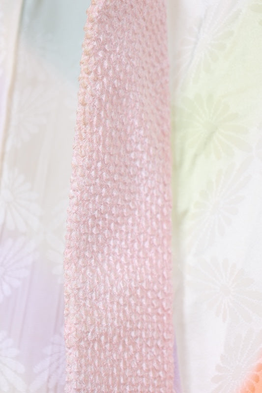 Nagajuban (long under-kimono) white pink green bule pre-owned /AZ123