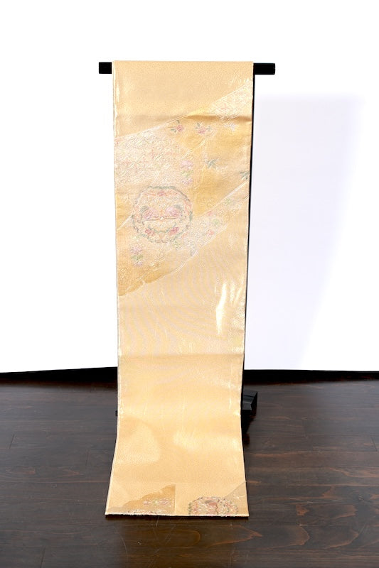 Japanease kimono sash belt used(fukuroobi)silk100%/K37