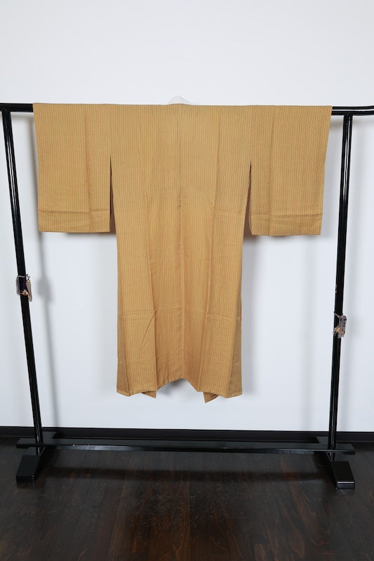 Nagajuban (long under-kimono) brown red pre-owned /AZ119