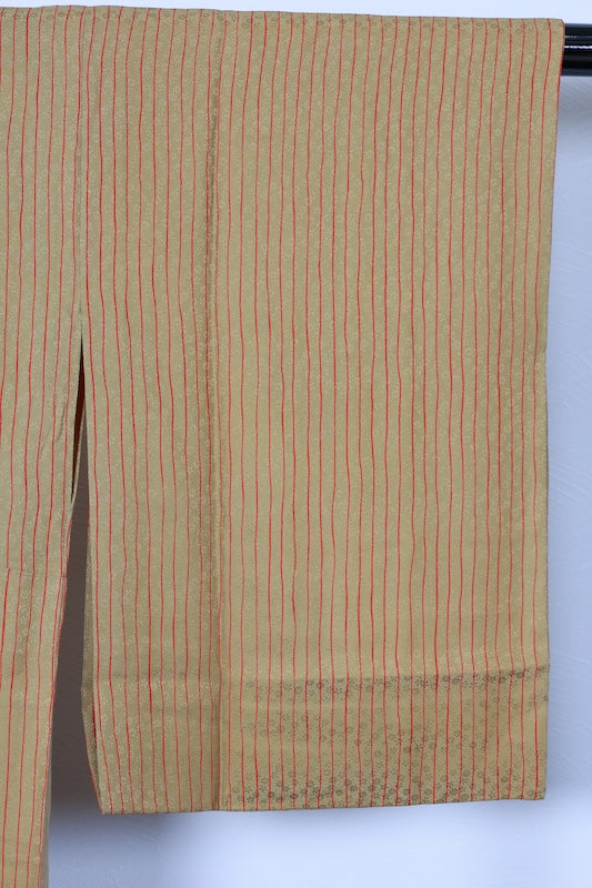 Nagajuban (long under-kimono) brown red pre-owned /AZ119