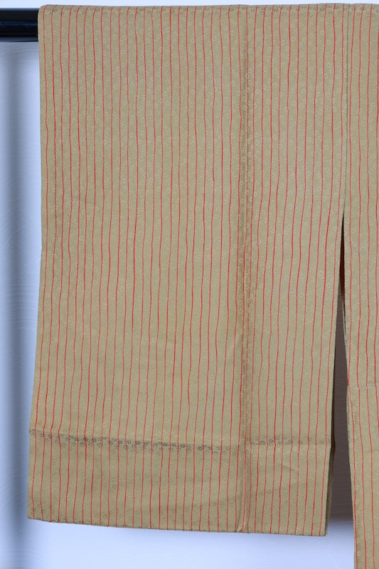 Nagajuban (long under-kimono) brown red pre-owned /AZ119