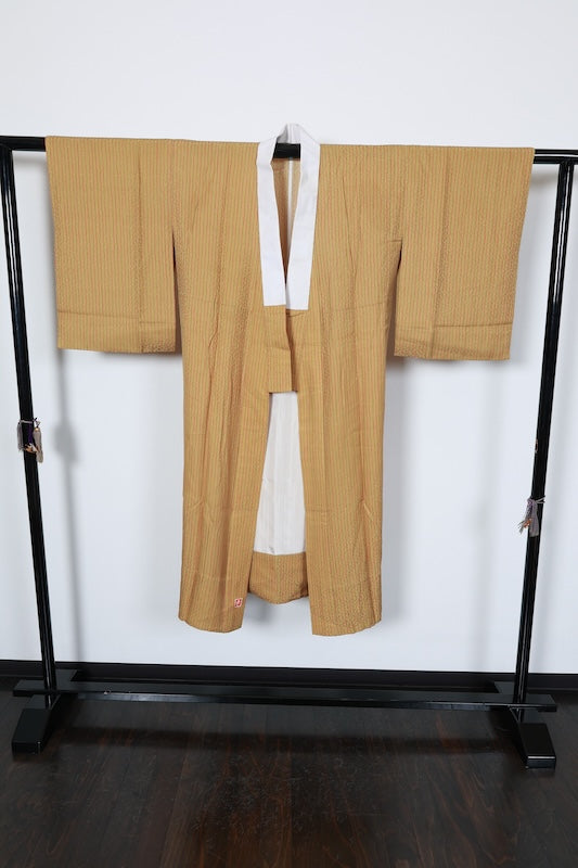 Nagajuban (long under-kimono) brown red pre-owned /AZ119