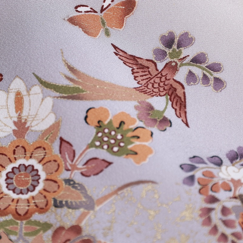 Japanese kimono used <Irotomesode> M-size  silk 100% /B716