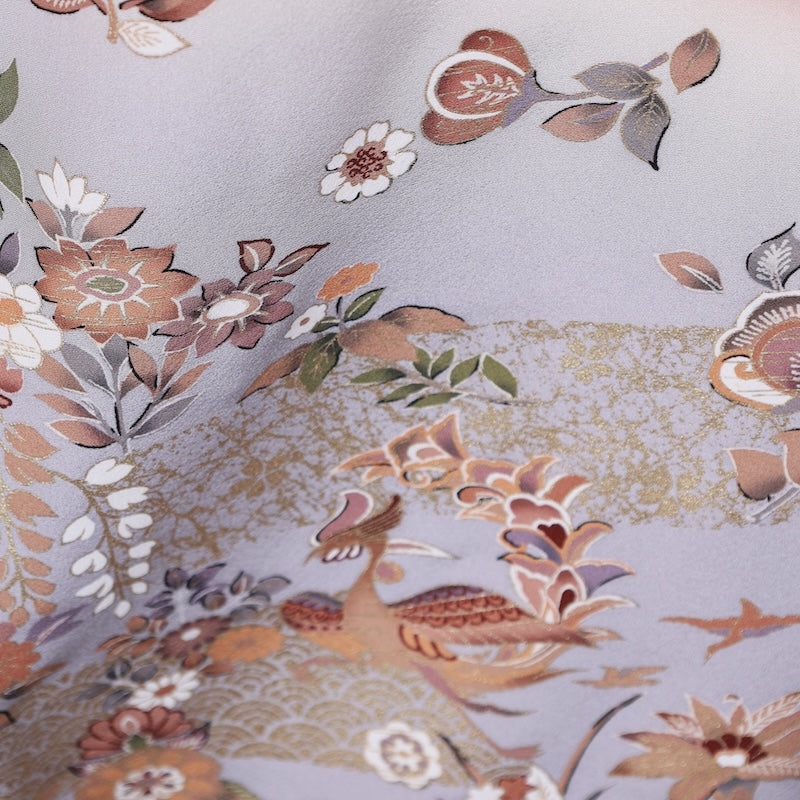 Japanese kimono used <Irotomesode> M-size  silk 100% /B716