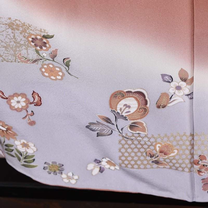 Japanese kimono used <Irotomesode> M-size  silk 100% /B716