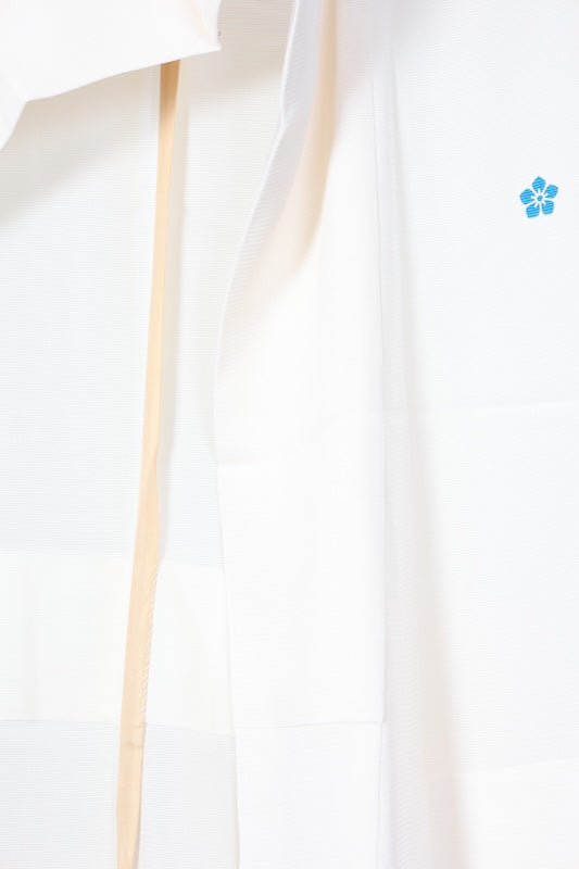 Summer- kimono used, ro (gauze weave), off-white, five-crest bellflower design, B1549