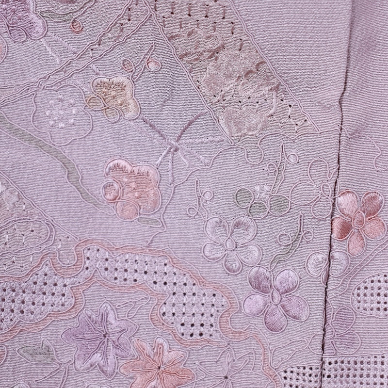 Japanese kimono used <Tsumugi> M-size  silk 100% /B714