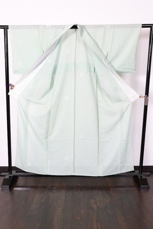 Summer Komon used ( kimono fabric), Peppermint, Monsha (sha-like fabric), Floral pattern, B1548