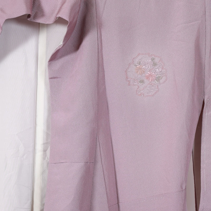 Japanese kimono used <Tsumugi> M-size  silk 100% /B714