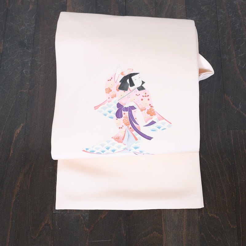 Japanese kimono used sash belt (nagoya-obi) 100% silk  /  T364