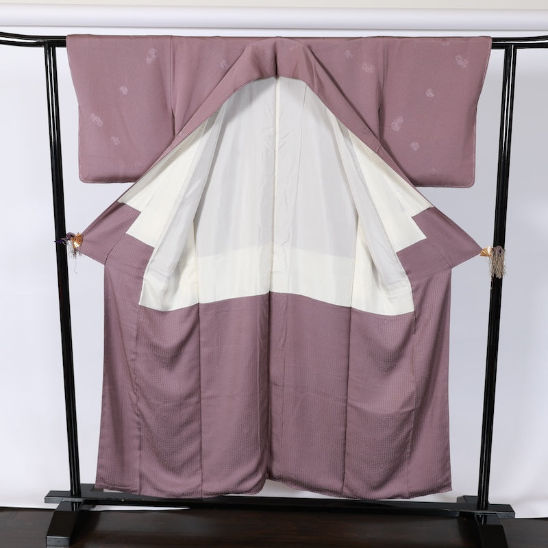 Japanese kimono Unused New <Iromuzi> M-size  silk 100% /B713