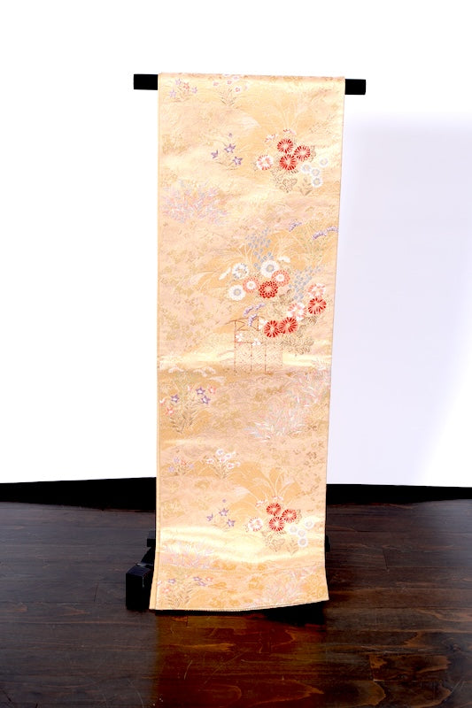 Japanease kimono sash belt used(fukuroobi)silk100%/K