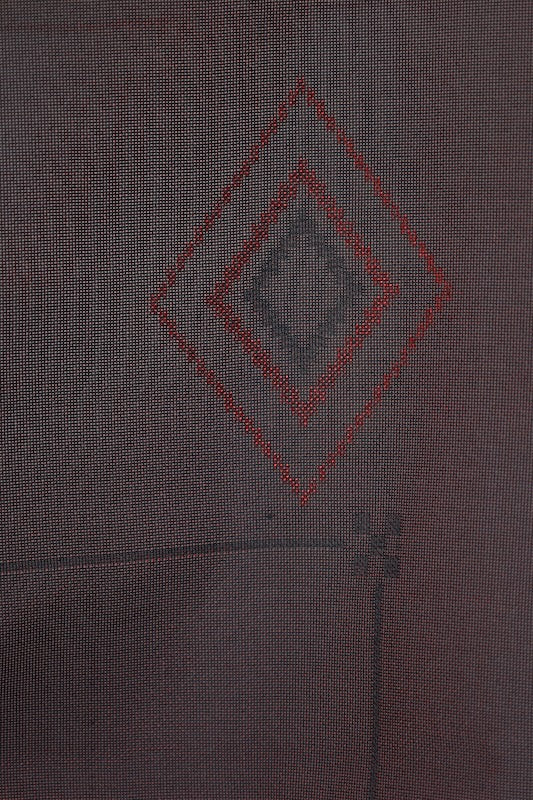 Summer kimono, brand new, unused, Nishijin weave, patterned gauze, black and red diamond pattern, B1547