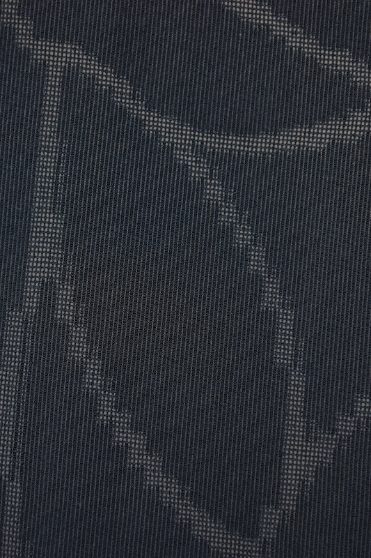 Summer kimono used, Nishijin weave, figured gauze, black and grape color, abstract pattern, B1546