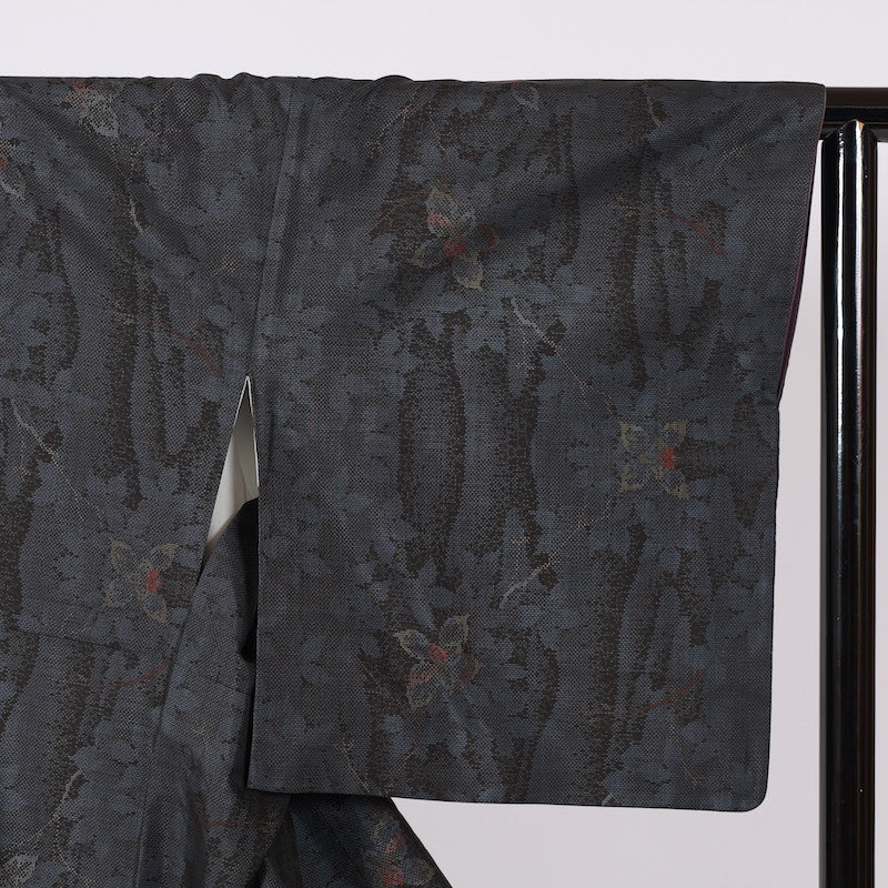 Japanese kimono  (Tsumugi) M-size 100% silk  / B61