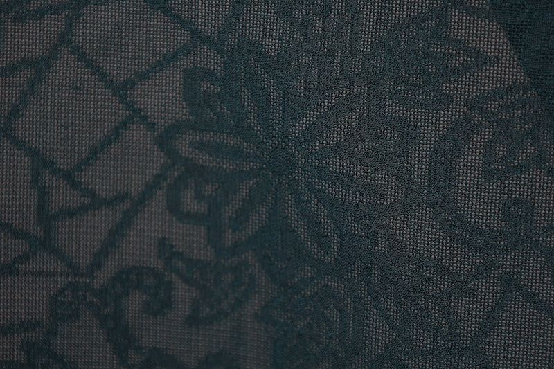 Summer Komon used ( kimono ), Nishijin weave, patterned gauze, green, floral pattern, B1545