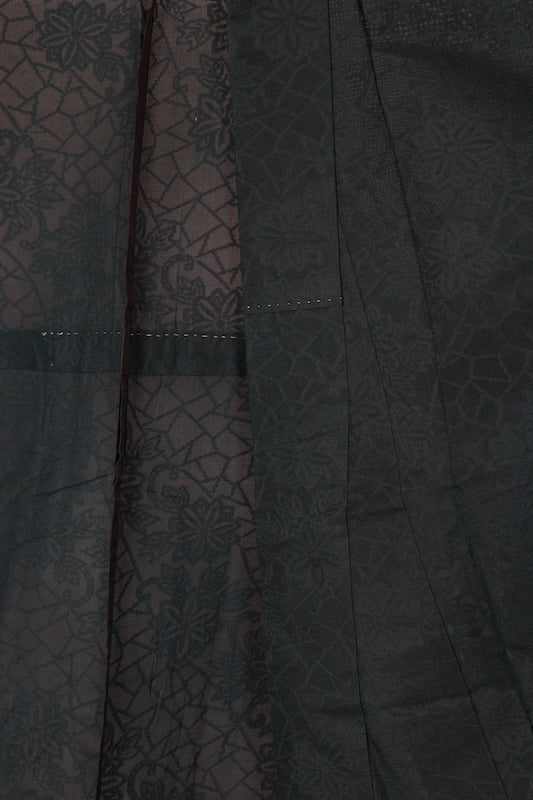 Summer Komon used ( kimono ), Nishijin weave, patterned gauze, green, floral pattern, B1545