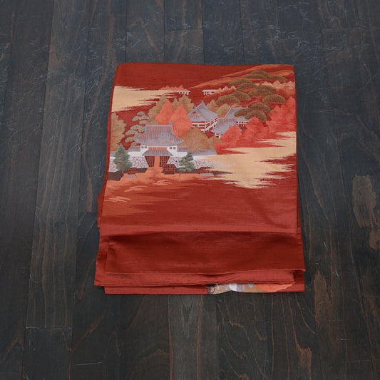 Japanese kimono used sash belt (hukuro-obi) 100% silk  /  T347
