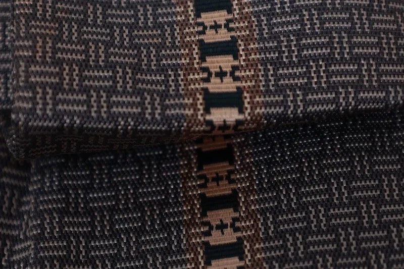 Men's Kaku-obi sash belt brown black pre-owned /Z15