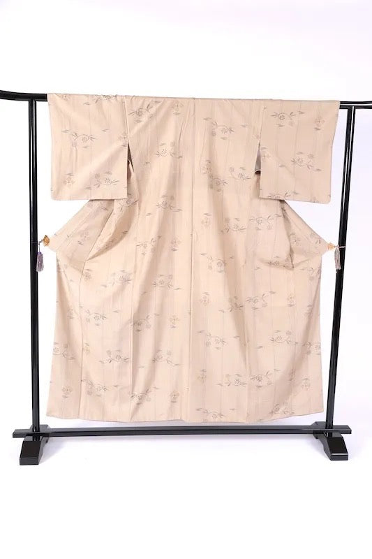 Japanese kimono Unused <Tsumugi> Msize  silk 100% /K328