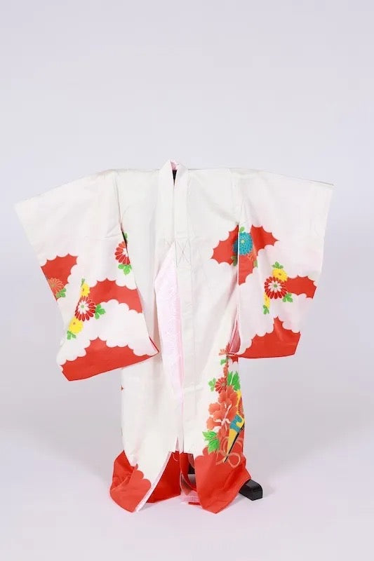 Antique Japanese baby Kimono 100% silkk413