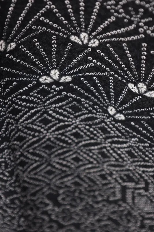 Japanese kimono used <komon> L size  silk 100% /K281