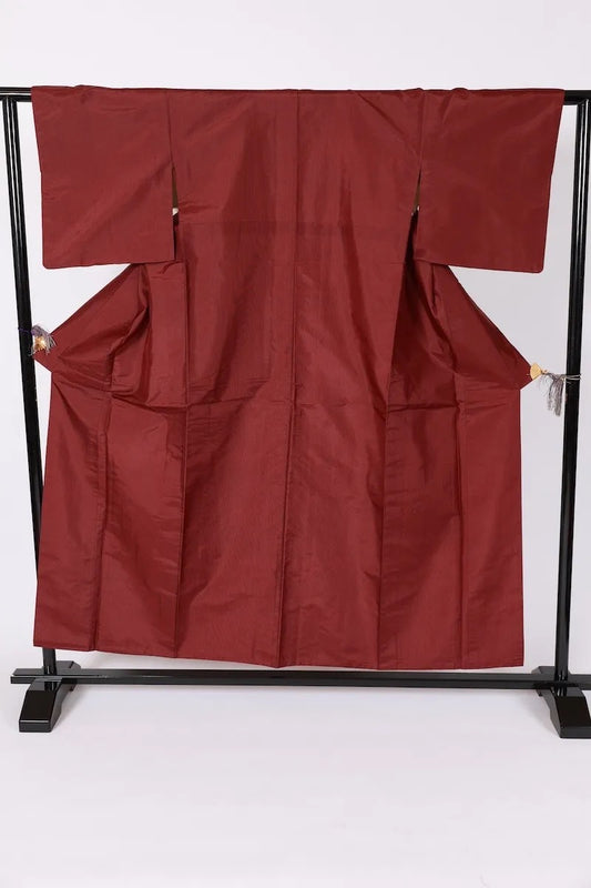 Japanese kimono used <Tsumugi> M-size  silk 100% /B631