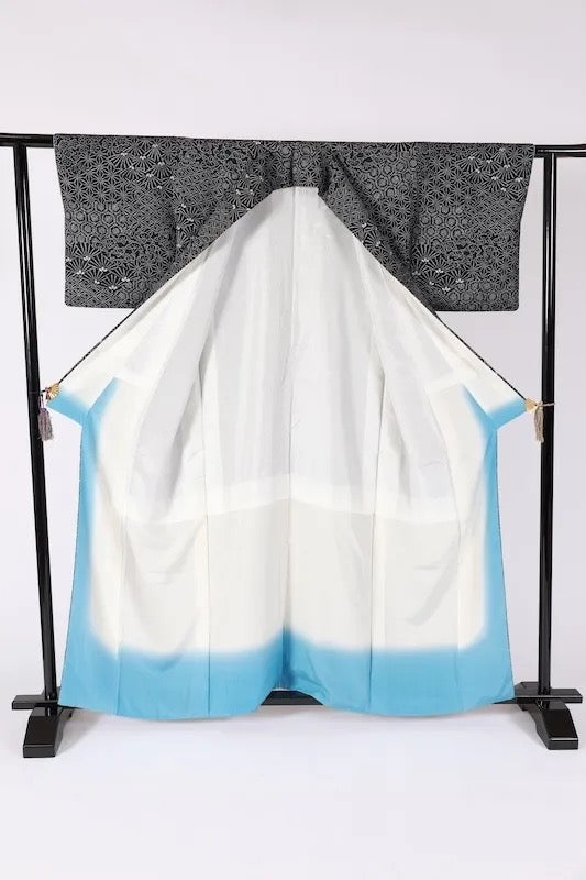 Japanese kimono used <komon> L size  silk 100% /K281