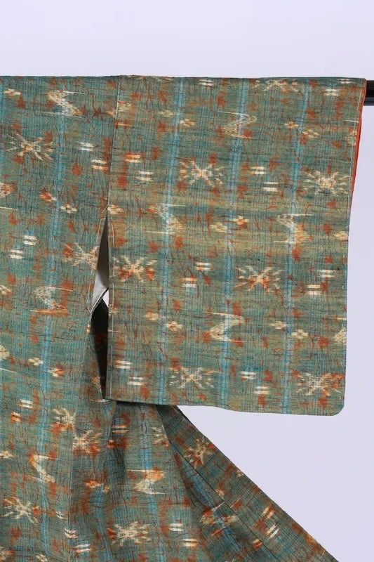 Japanese kimono Unused <Tsumugi> size L silk 100% /K299