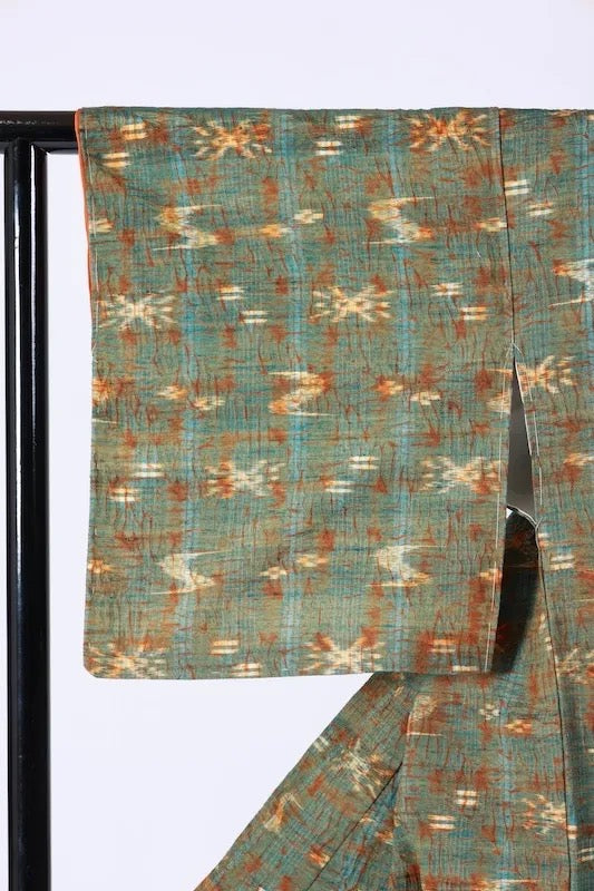 Japanese kimono Unused <Tsumugi> size L silk 100% /K299