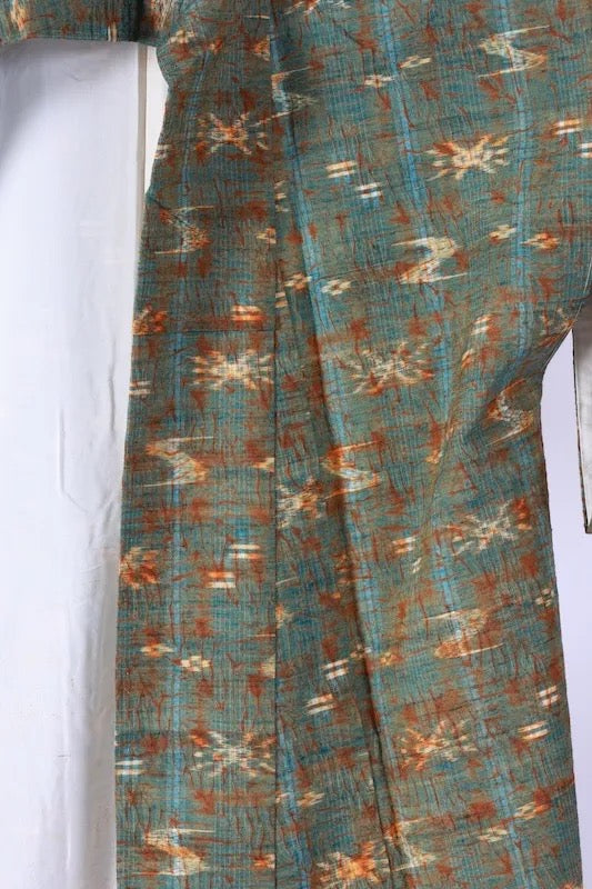 Japanese kimono Unused <Tsumugi> size L silk 100% /K299