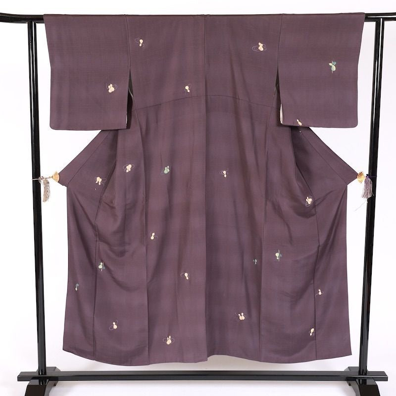 Japanese kimono used <Tsumugi> Msize  silk 100% /K