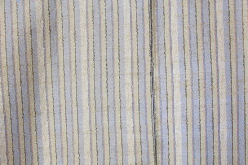 Japan used kimono – Gray, Beige, and Brown Stripes – Botanical Dye – Hand-woven – B1387