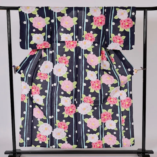 Japan Used Yukata M-size cotton /A157